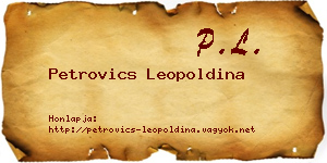 Petrovics Leopoldina névjegykártya
